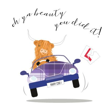 Pink Pig Passed Driving Test Card