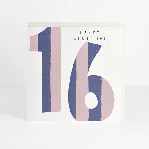 16th Birthday Stripe Card