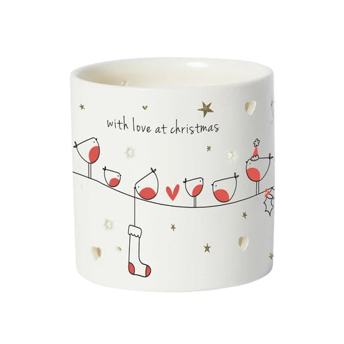 Robin With Love Porcelain Tealight Holder