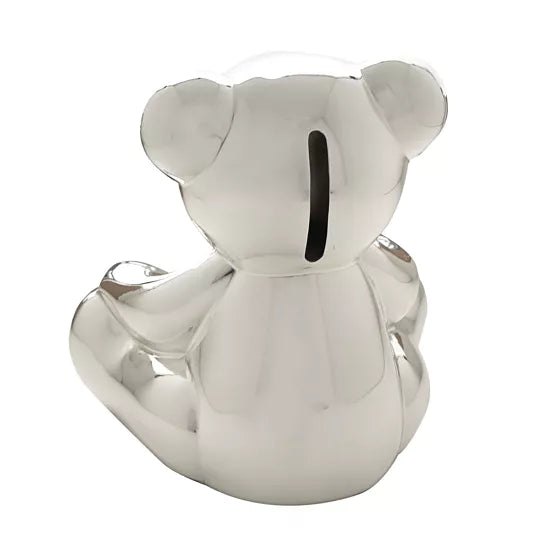 Teddy Silver-Plated Money Bank