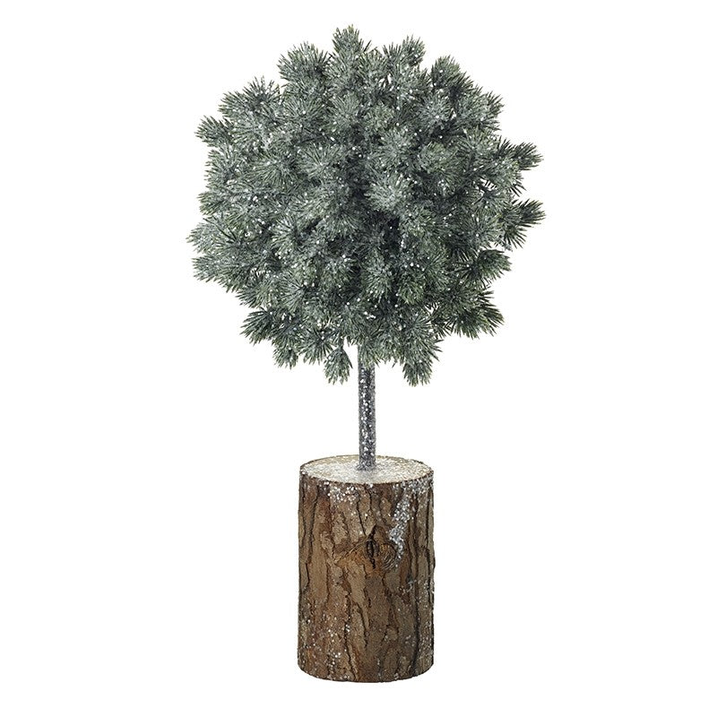 Green Tree with Wooden Base