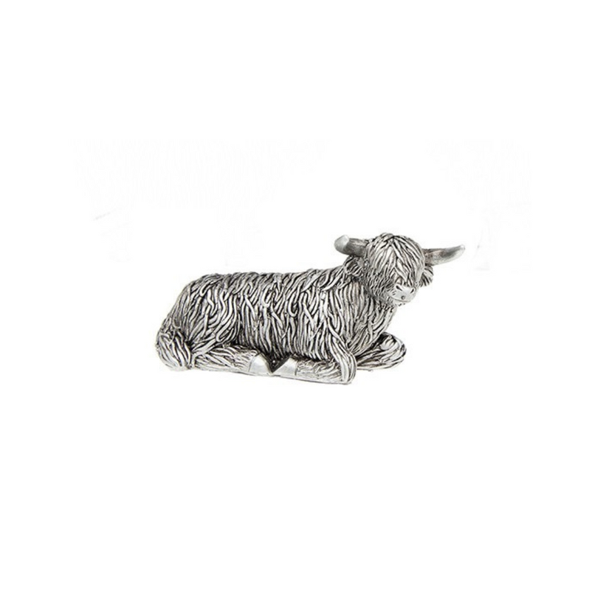 Silver Highland Coo Mini Lying