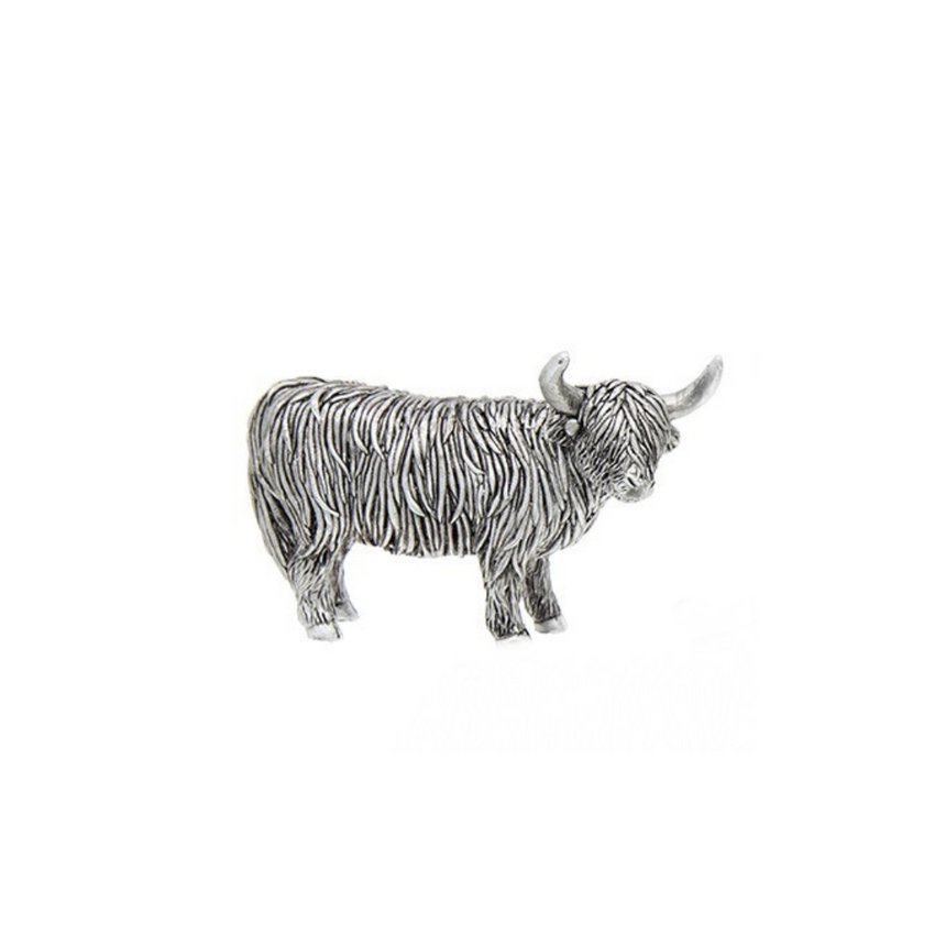 Silver Highland Cow Mini Standing