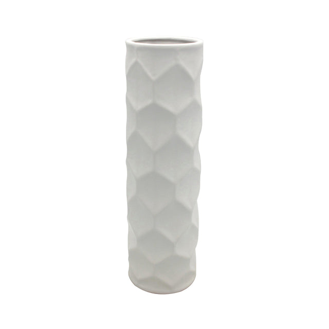 Matte White Hexagon Vase 40cm