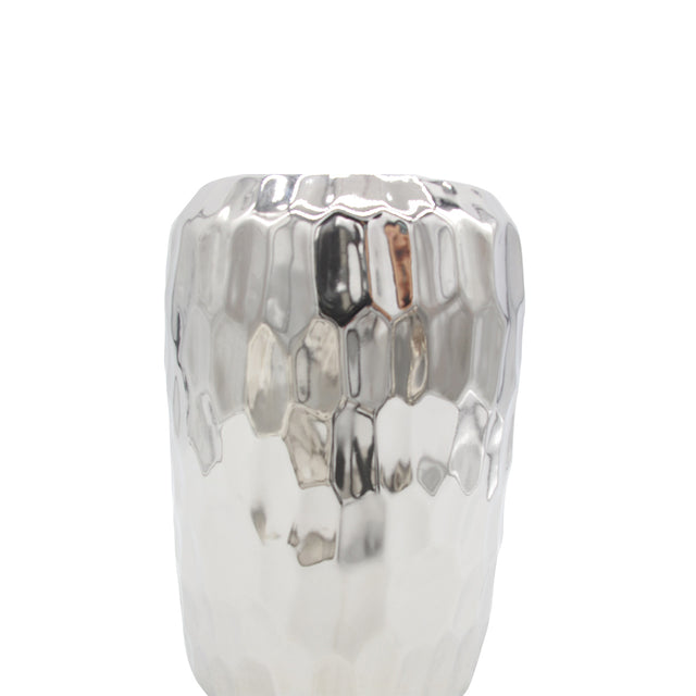Silver Ceramic Vase 21cm