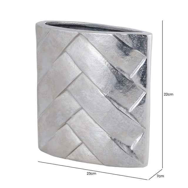 Metal Nickel Vase 22cm