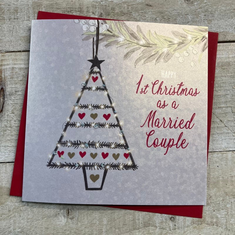 White Cotton 1st Christmas as a Married Couple Card