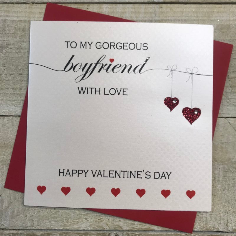 White Cotton Boyfriend Valentines Card