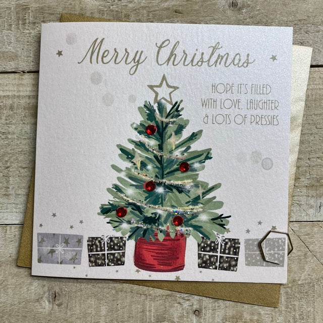 White Cotton Christmas Card