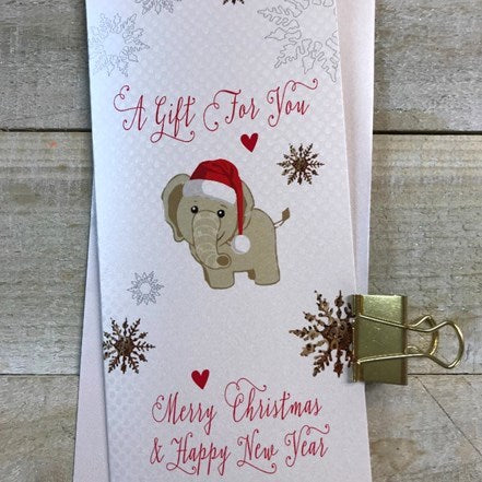 White Cotton Christmas Money Wallet