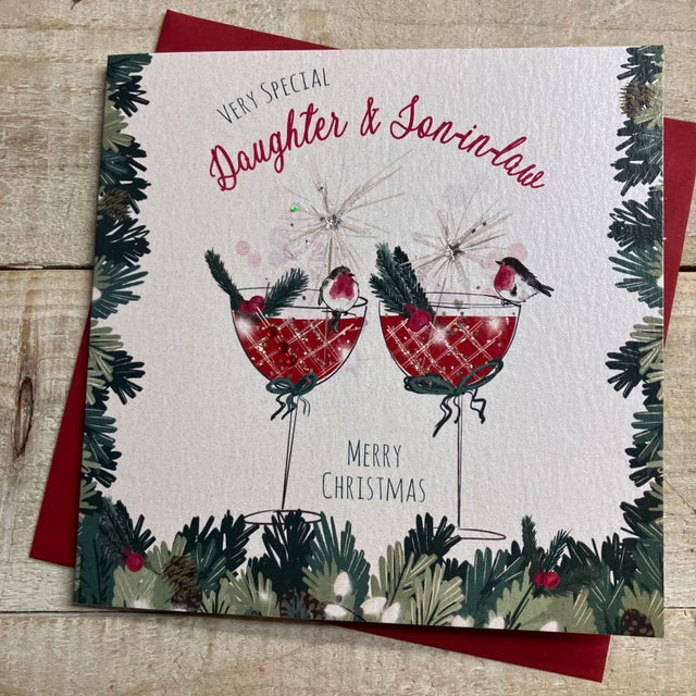 White Cotton Daughter & Son-in-Law Christmas Card