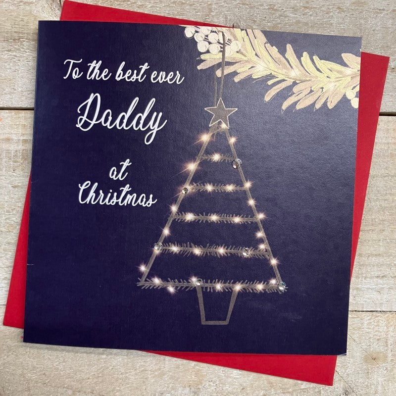 White Cotton Daddy Christmas Card