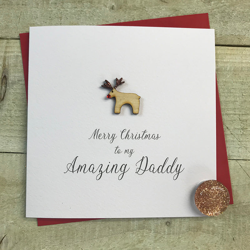 White Cotton Daddy Christmas Card