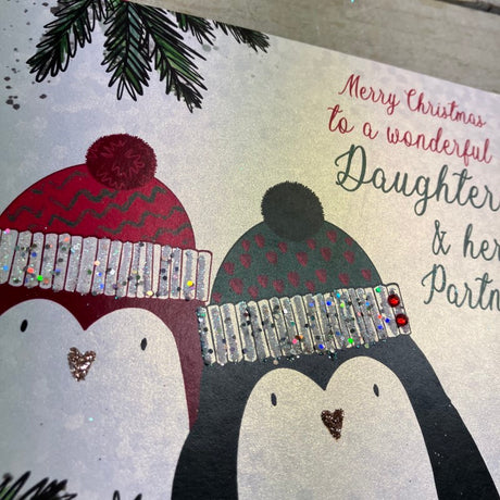 White Cotton Daughter & Partner Christmas Card