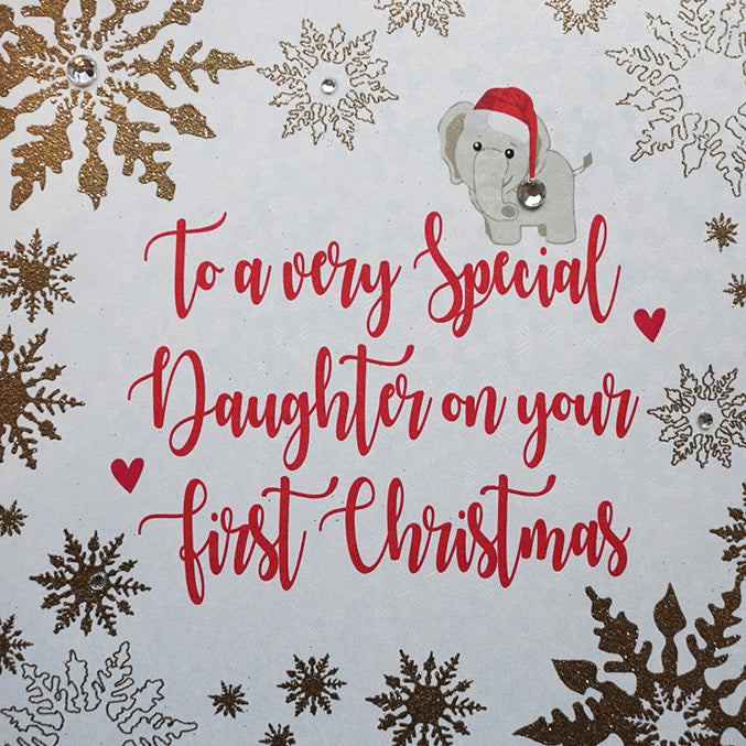 White Cotton Daughters 1st Christmas Card