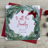 White Cotton All the Family Christmas Card