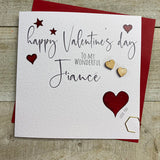 White Cotton Fiancé Valentines Card