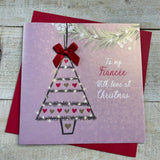 White Cotton Fiancée Christmas Card