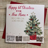 White Cotton New Home Christmas Card
