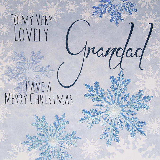 White Cotton Grandad Christmas Card