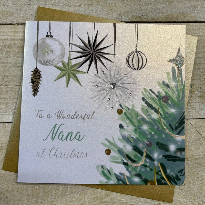 White Cotton Nana Christmas Card