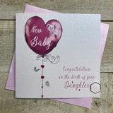 White Cotton Baby Girl Card