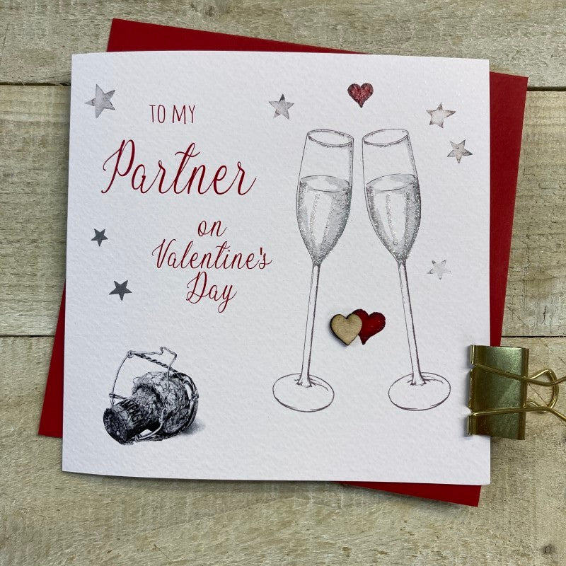 White Cotton Partner Valentines Card