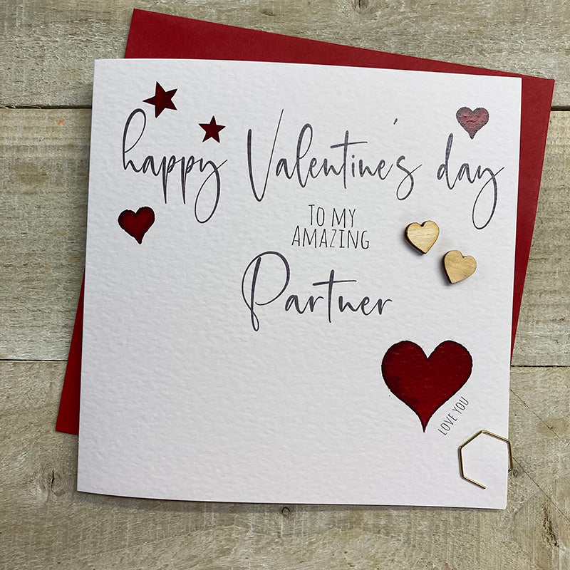 White Cotton Partner Valentines Card