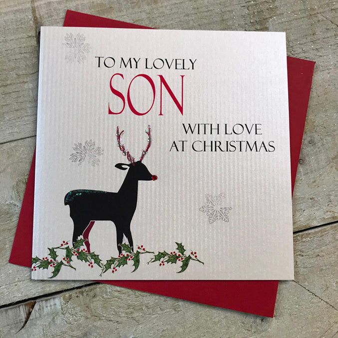 White Cotton Son Christmas Card