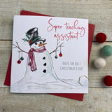 White Cotton Teaching Assistant Christmas Card