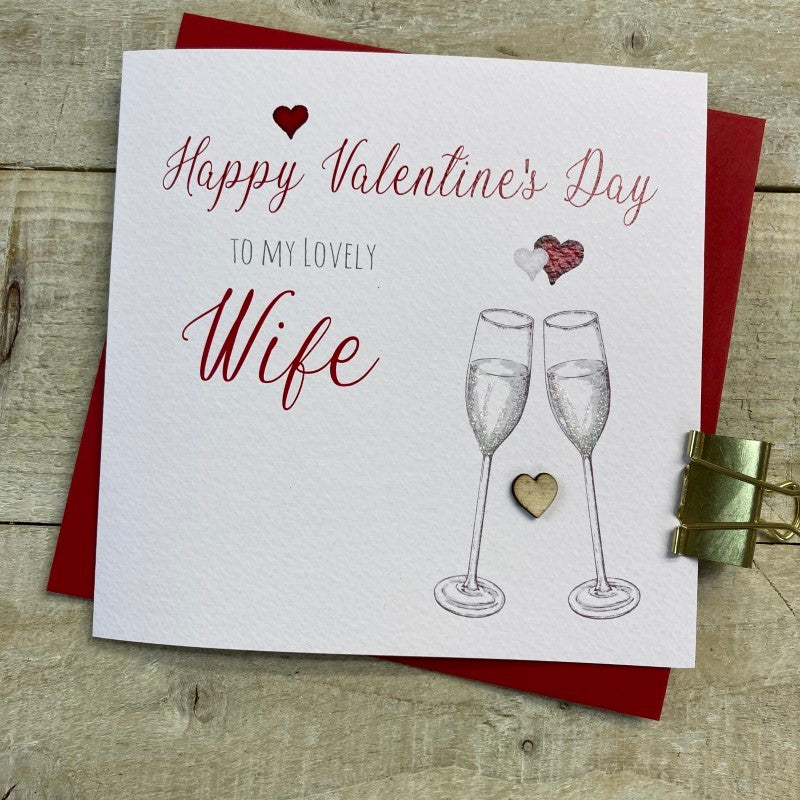 White Cotton Wife Valentines Card