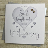 White Cotton 1st Anniversary Son & Daughter-in-Law Card