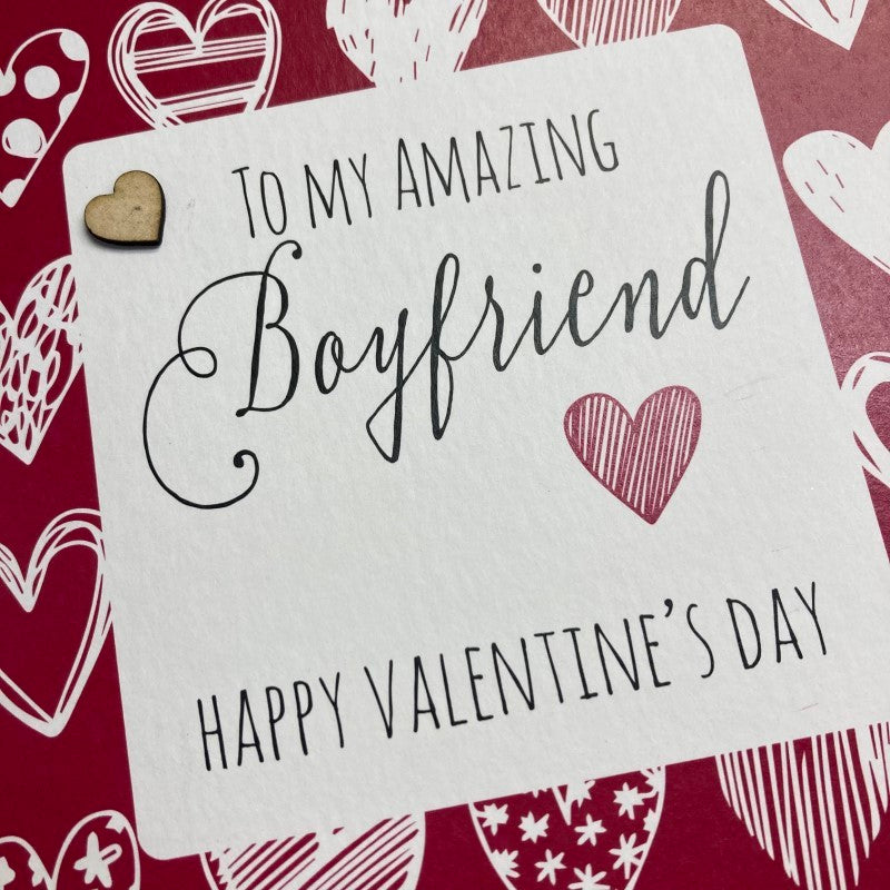 White Cotton Boyfriend Valentines Card