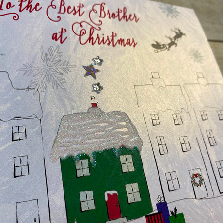 White Cotton Brother Christmas Card