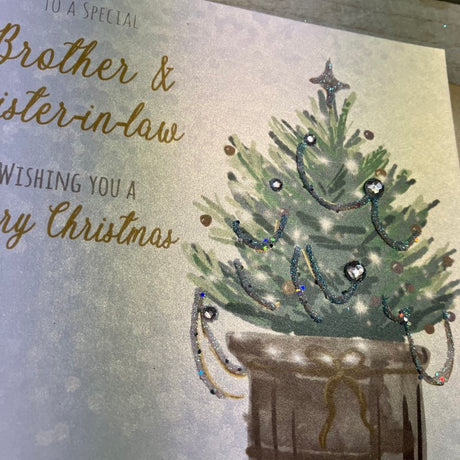 White Cotton Brother & Sister-in-Law Christmas Card