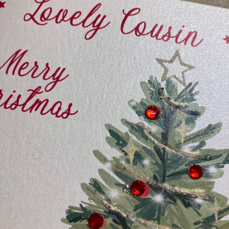 White Cotton Cousin Christmas Card