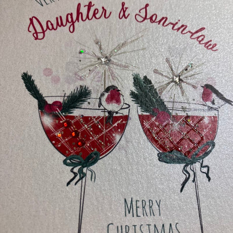 White Cotton Daughter & Son-in-Law Christmas Card