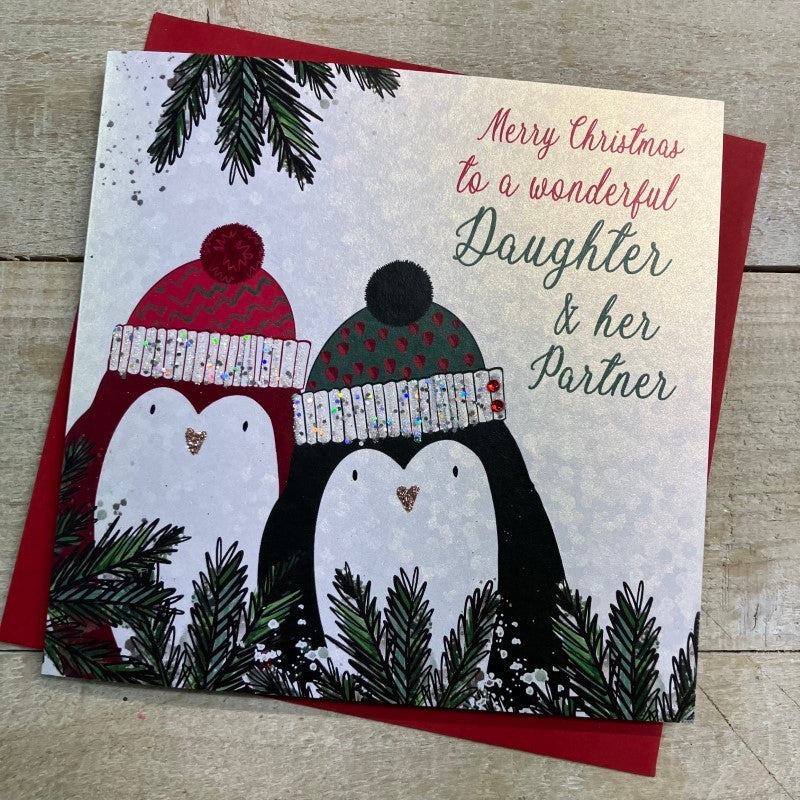 White Cotton Daughter & Partner Christmas Card