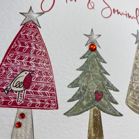 White Cotton Daughter & Son-in-Law Christmas Card