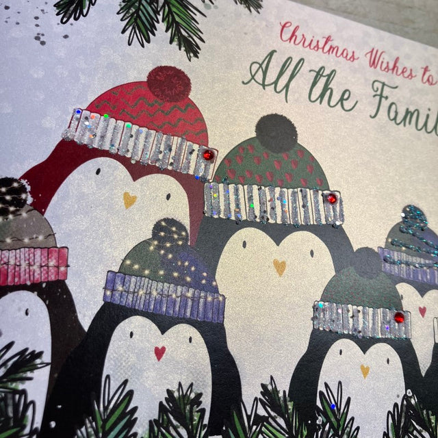 White Cotton All the Family Christmas Card
