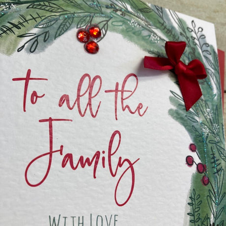 White Cotton All the Family Christmas Card