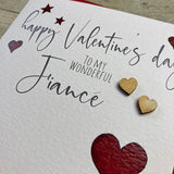 White Cotton Fiancé Valentines Card