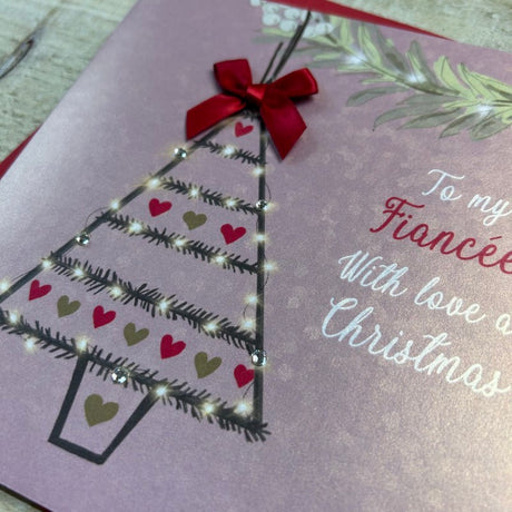 White Cotton Fiancée Christmas Card