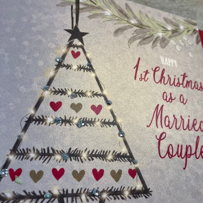 White Cotton 1st Christmas as a Married Couple Card