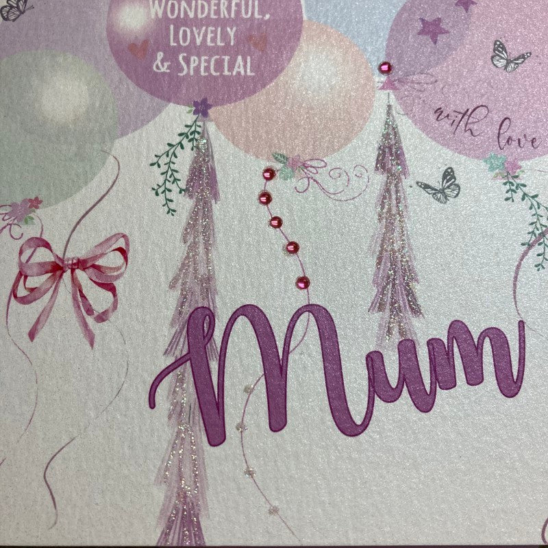 White Cotton Mum Birthday Card