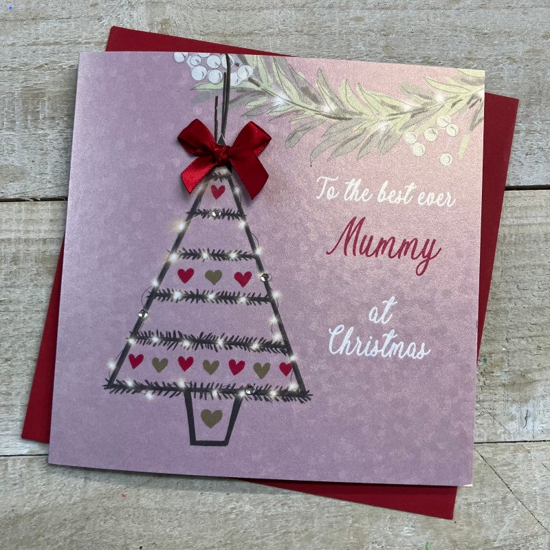 White Cotton Mummy Christmas Card