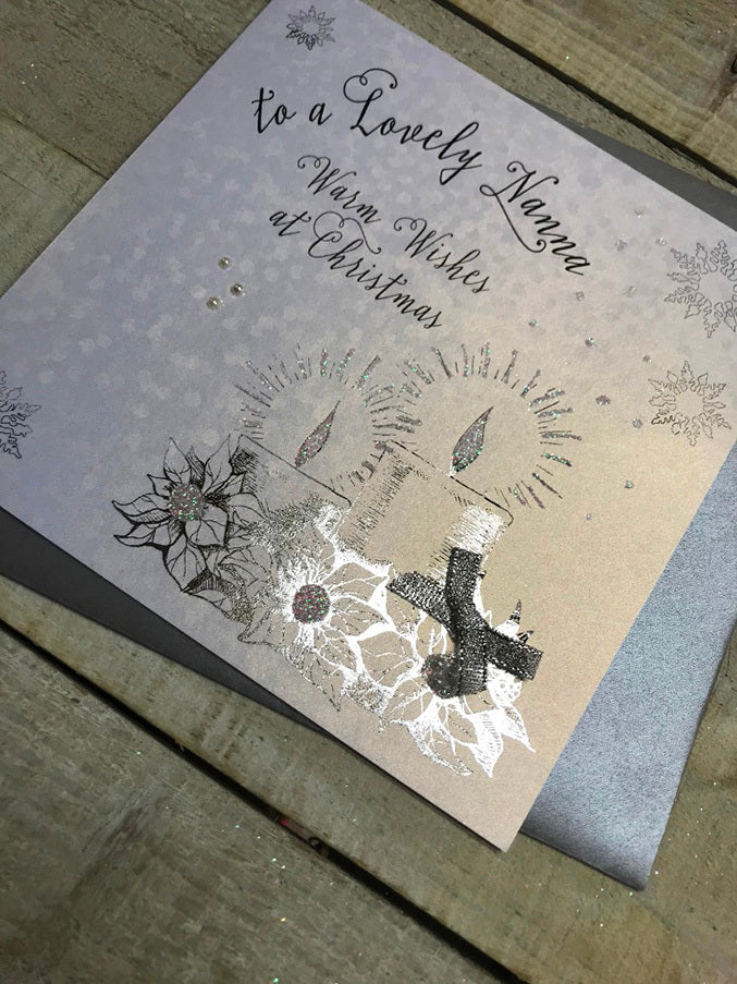 White Cotton Nanna Christmas Card