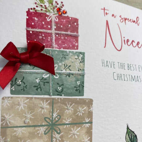 White Cotton Niece Christmas Card