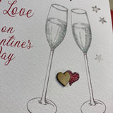 White Cotton One I Love Valentines Card