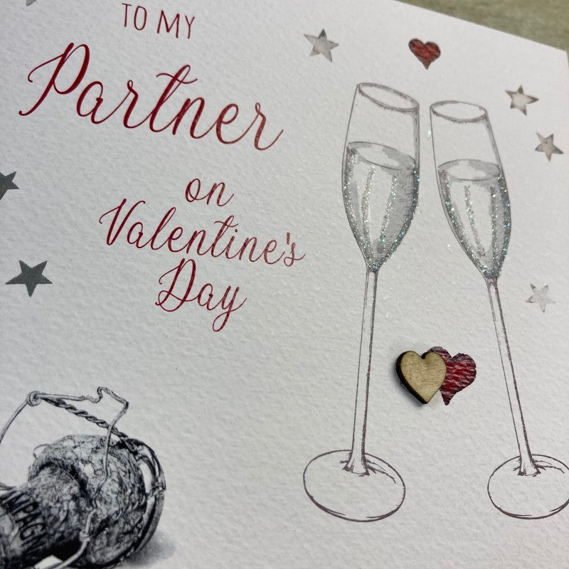 White Cotton Partner Valentines Card